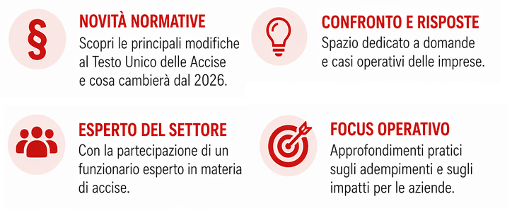 invito accise 2026, evento gratuito Sienergy