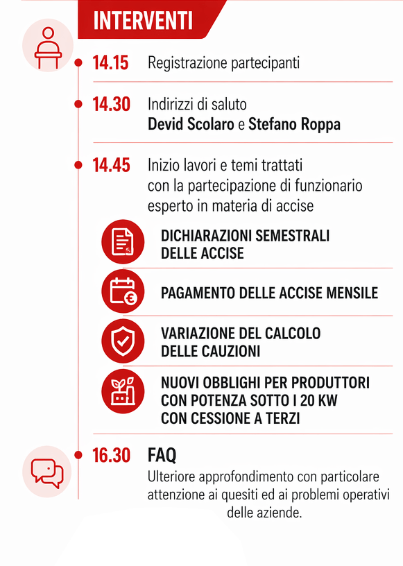 invito accise 2026, evento gratuito Sienergy