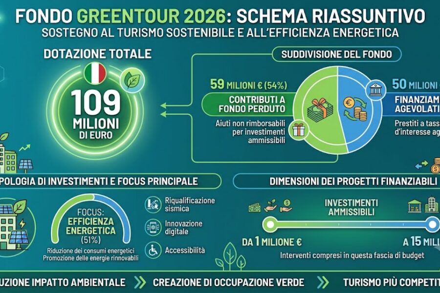 Fondo GreenTour 2026: fino a 109 milioni per il turismo sostenibile tra contributi a fondo perduto e finanziamenti agevolati